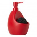Joey Soap Pump and Scrubby Holder - by Umbra - Red - The perfect sink-side companion